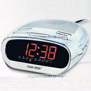 Radio cu ceas si alarma, display LED-uri de mari dimensiuni