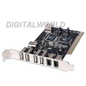 Placa PCI -COMBO 5xUSB 2.0 si 3xFirewire + BONUS cablu FireWire