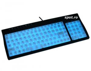 Tastatura Multimedia iluminata, neagra-1244