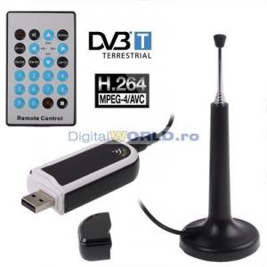 TV tuner extern USB, dual Hybrid, Digital DVB-T + Analog PAL/NTSC + Radio FM, MPEG-4, Full HD, HDTV