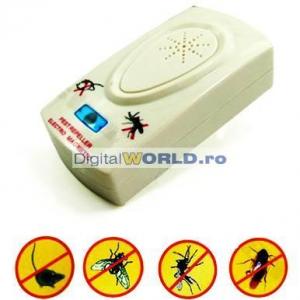 Pest Repeller, aparat ultrasunete / electromagnetic pentru tantari, muste, soareci, gandaci, furnici, paianjeni, Pest reject