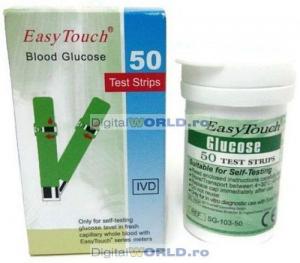 Teste glicemie (cutie 50 buc.) pentru aparat BIOPTIK (test testere strip stripuri rezerva rezerve bandeleta bandelete lamela lamele consumabile)