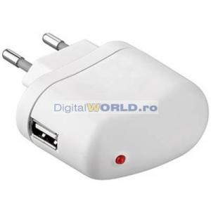 Alimentator si incarcator retea USB 5V 1A 1000mA, pentru tableta PC, smartphone, player, telefon GSM