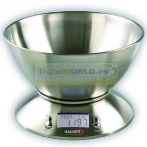 Cantar electronic din inox, pentru bucatarie, Hauser DKS-1058