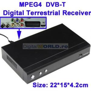 Tuner TV DVB-T HDMI + Media Player cu intrare USB, Full HD H.264-MPEG4
