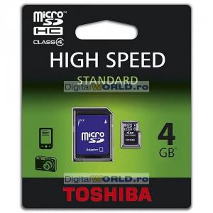Card memorie Micro SD, SDHC 4GB, Toshiba