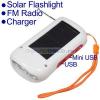 Lanterna cu LED-uri, Radio FM, Power Bank, Incarcator solar