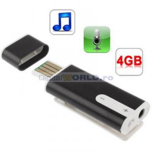 Reportofon microfon spion tip stick USB, voice recorder, cu MP3 Player si iesire de casti, inregistreaza 48 ore (2 zile)