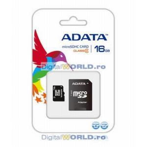 Card memorie Micro SD, SDHC 16GB, cu adaptor, Adata