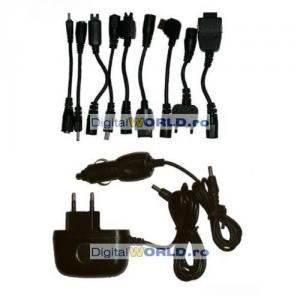 Kit incarcator USB priza si auto, pentru telefoane, playere, GPS-uri, model FK11-1