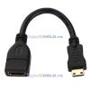 Copie Cablu adaptor mufa conector mini HDMI tata 90 grade la mufa HDMI mama, pentru tableta PC, aparat foto, camera video, media player