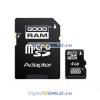 Card memorie microsd sdhc, 4gb, cu adaptor, good