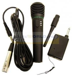 Microfon wireless / wired, SHUZE SHW-555, silver