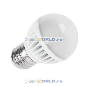 Bec super-economic LED-uri, consum 5.5W, echivalent 70W, lumina alba calda