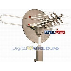 Antena TV orientabila (cu rotire), dotata cu amplificator, motor si telecomanda