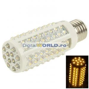 Bec super-economic 108 LED-uri, consum 5W, echivalent 75W, lumina alba calda