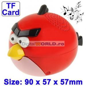 Mini-Boxa ANGRY BIRDS, cu Player MP3, Radio FM si acumulator