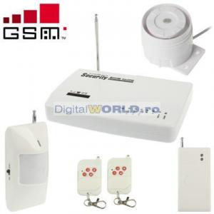 Alarma wireless de locuinta, cu apelare telefonica GSM si functie de monitorizare audio, model SP-0238