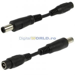 Adaptor mufa conector laptop 7.4x5.0mm cu pin central axial subtire, pentru HP, DELL, LENOVO