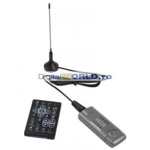 TV tuner extern USB, dual Hybrid, Digital DVB-T + Analog PAL/NTSC + Radio FM, MPEG-4, Full HD, HDTV