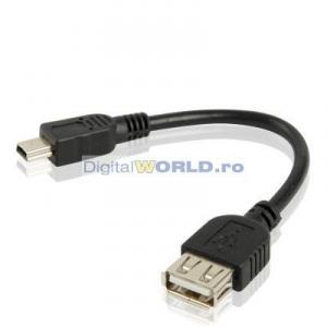 Cablu adaptor USB mama - mini USB tata, functie OTG HOST