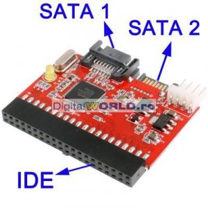 Adaptor bidirectional de la IDE la SATA si de la SATA la IDE