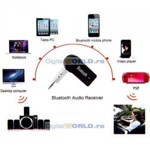 Adaptor audio Bluetooth, receptor wireless, conecteaza telefonul, tableta, PC-ul la boxe, statie amplificator, televizor, casti, auto masina