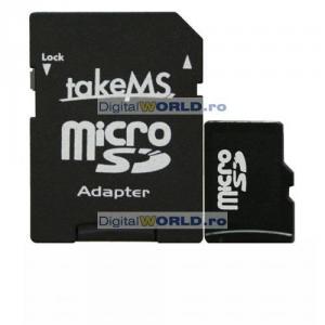 Card memorie Micro SD, SDHC 4GB, clasa 6, cu adaptor, TakeMS