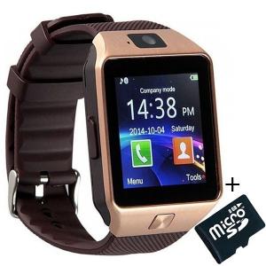 Smartwatch iUni DZ09 Plus, Camera 1.3MP, BT, 1.54 Inch, Auriu+Card MicroSD 8GB Cadou