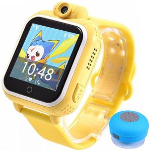 Ceas GPS Copii, iUni Kid730, 3G, DIGI Mobil, Touchscreen, GPS, LBS, Wi-Fi, Camera, buton SOS, Galben + Boxa Cadou