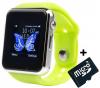 Smartwatch cu telefon iuni a100i, lcd 1.54 inch, bt, camera, verde +