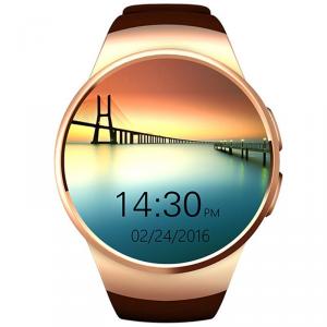 Ceas Smartwatch cu Telefon iUni KW18, Touchscreen, 1.3 Inch HD, Camera, Notificari, iOS si Android, Gold