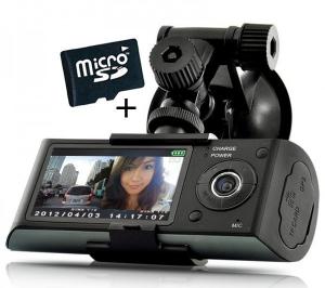 Camera Auto Dubla Cu GPS iUni Dash X3000 Plus, display 2.7 inch + Card 16GB Cadou
