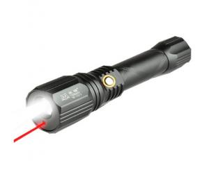 Lanterna Led si Laser UV Reincarcabila Lumina Alba Laser Rosu 550 Lumeni 10W Acumulator Inclus