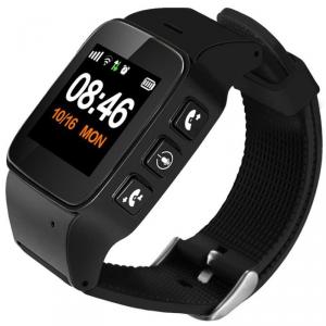 Ceas GPS Copii si Seniori iUni U100 Plus, Telefon incorporat, Display Color, Wi-fi, Buton SOS, Black