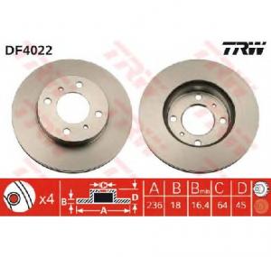 Disc frana MITSUBISHI COLT Mk IV  CAA  PRODUCATOR TRW DF4022