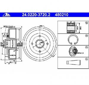 Tambur frana FORD FOCUS  DAW  DBW  PRODUCATOR ATE 24 0220 3720 2