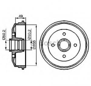 Tambur frana FORD ESCORT Mk V  GAL  PRODUCATOR BOSCH 0 986 477 050