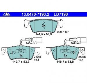 Set placute frana frana disc VW TOUAREG  7LA  7L6  7L7  PRODUCATOR ATE 13 0470 7190 2