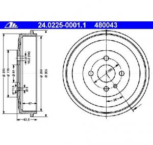 Tambur frana BMW 1500 2000 PRODUCATOR ATE 24 0225 0001 1