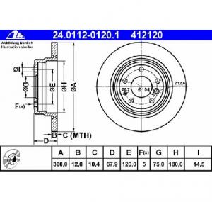 Disc frana BMW 7  E32  PRODUCATOR ATE 24 0112 0120 1