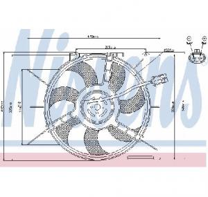 Ventilator  radiator OPEL ASTRA F hatchback  53  54  58  59  PRODUCATOR NISSENS 85595