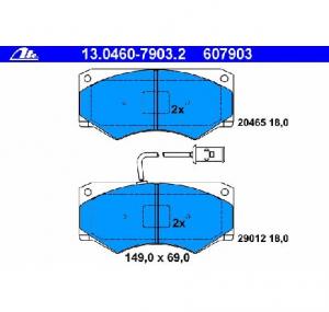 Set placute frana frana disc IVECO DAILY I platou   sasiu PRODUCATOR ATE 13 0460 7903 2