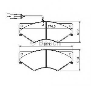 Set placute frana frana disc IVECO DAILY II platou   sasiu PRODUCATOR BOSCH 0 986 494 193