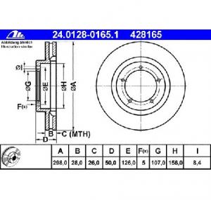 Disc frana PORSCHE 944 PRODUCATOR ATE 24 0128 0165 1