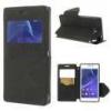 Huse husa flip cu fereastra si stand sony xperia m2 dual