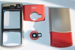 Nokia N70 Cover Front+Back+Antenna silver/orange