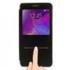 Huse Husa Flip Cu Fereastra Si Buton Tactil Samsung Galaxy Note 4 N910 N910F N910K Neagra