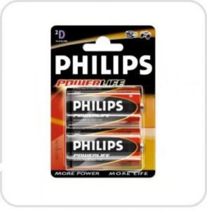 Baterii philips Alcaline lr20 (2 buc in blister)
