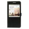 Huse Husa Flip Cu Fereastra Huawei Ascend G7 Textura Silk Si Stand Neagra